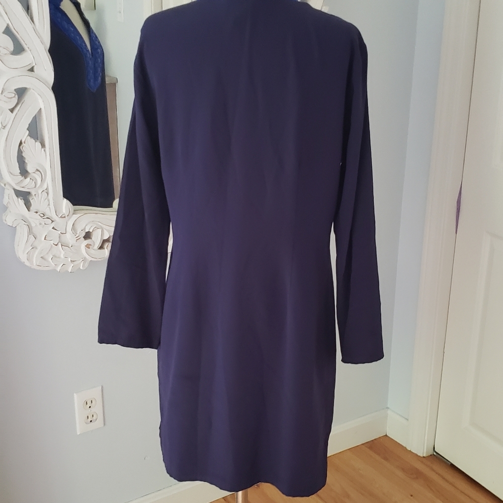Sail to Sable Navy Blue Midi Dress with Royal Blue Accents - Picture 4 of 7